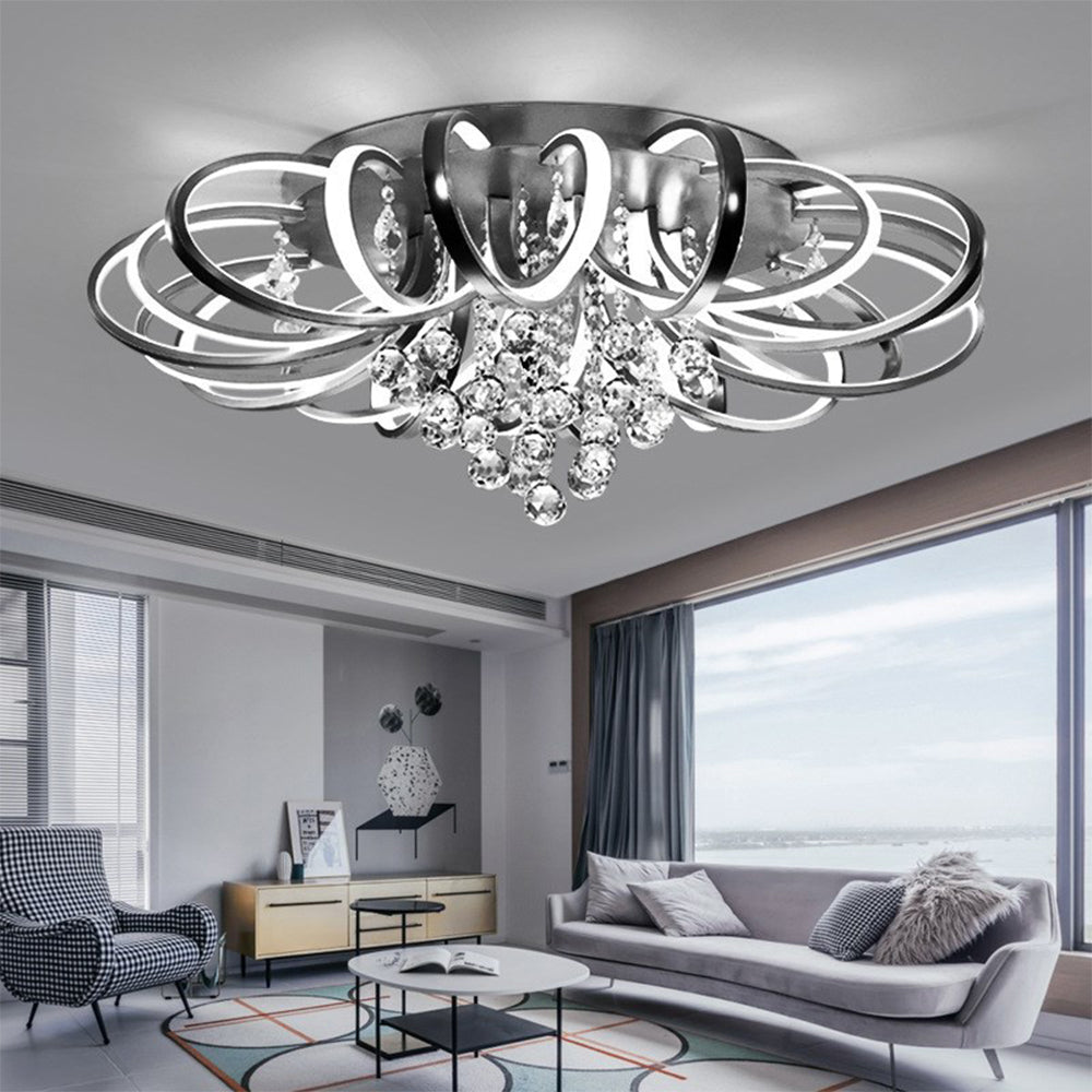 Modern Black Acrylic LED Flush Mount Ceiling Light